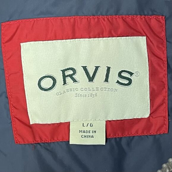 Orvis Men’s Duck Down Puffer Vest Full Zip Snap Outdoorsy Rugged Large Red - Picture 7 of 10